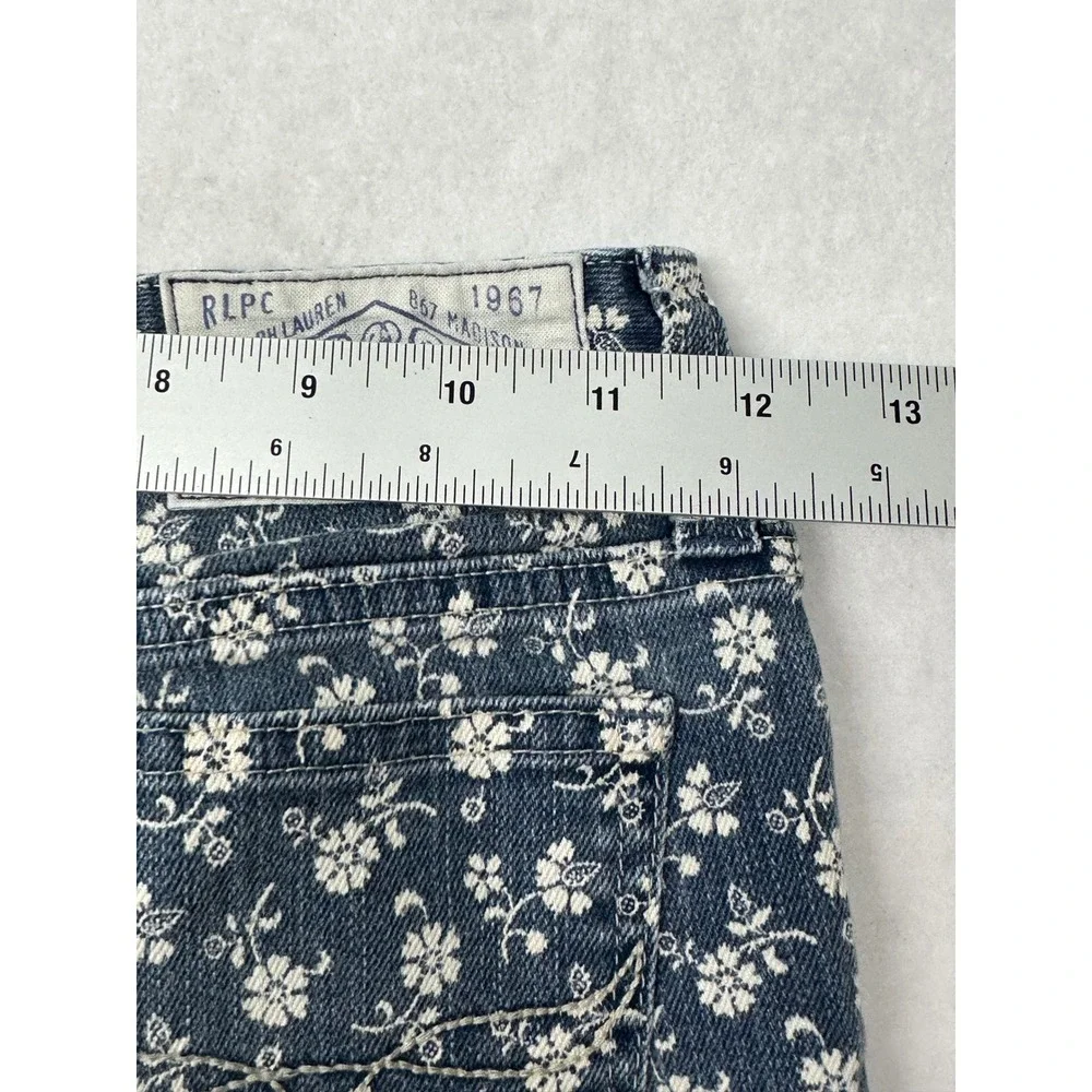 Ralph‎ Lauren Kids Bowery Skinny Jeans Blue Floral Print Size 8